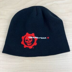 Gears Of War 3 Winter Beanie Hat Black Red Embroidered Logo 2011 Game Promo